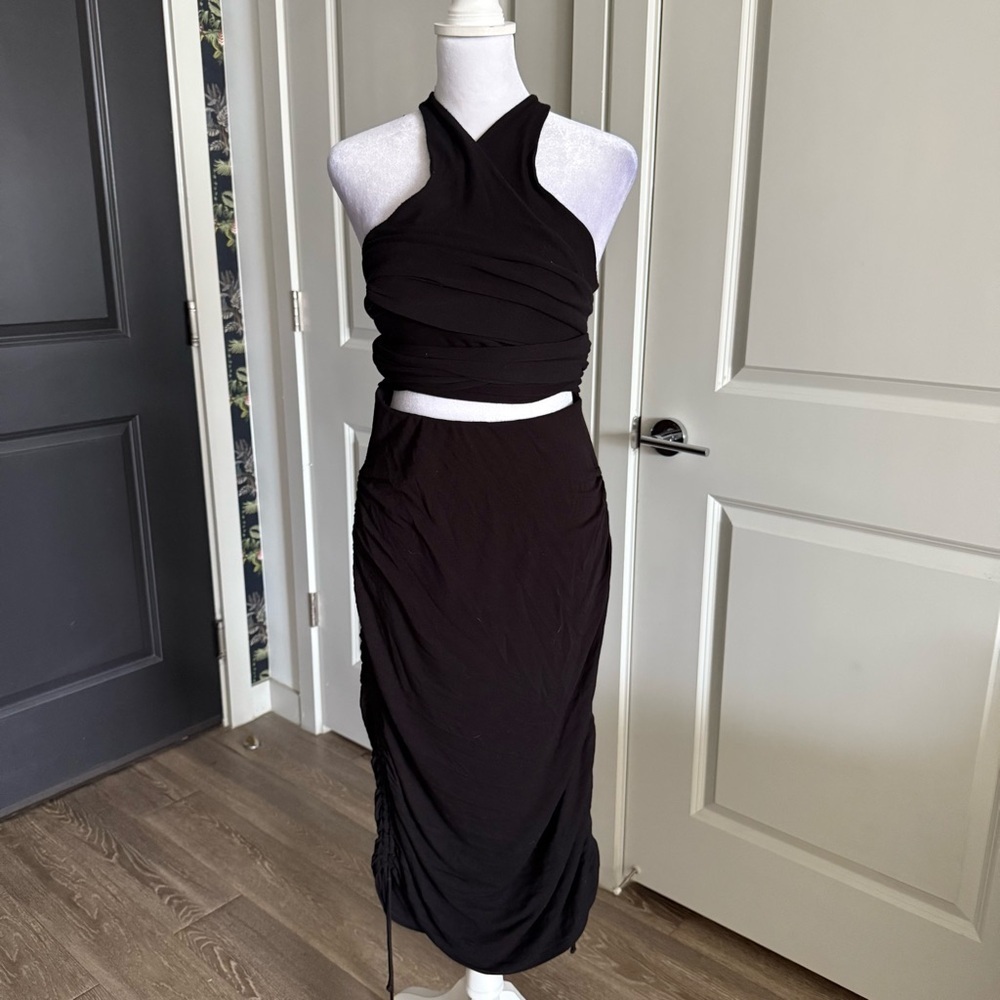 Free People Beach Paradise Convertible Multi-way Tie Dress in Black Size M